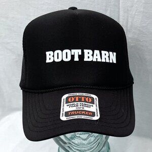 NWT Boot Barn Trucker Black Snapback Hap Cap - One Size Fits All